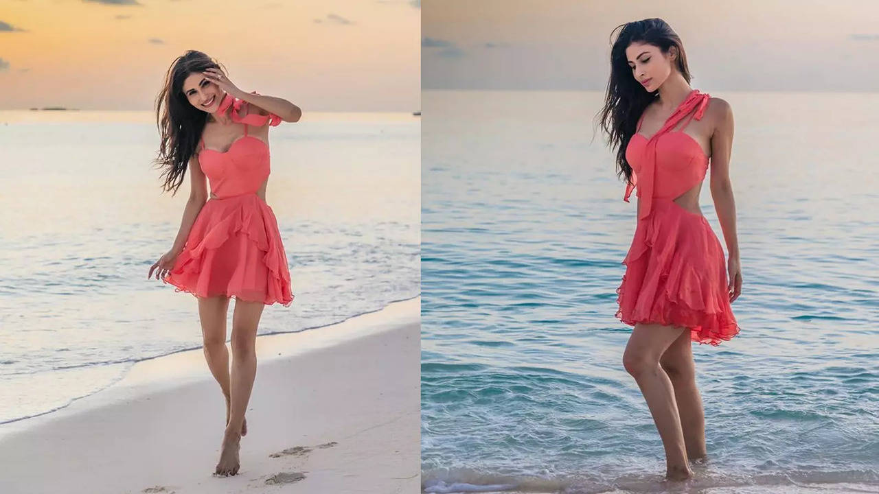 Mouni Roy goes for 'barefoot' walk on the beach in short skirt and