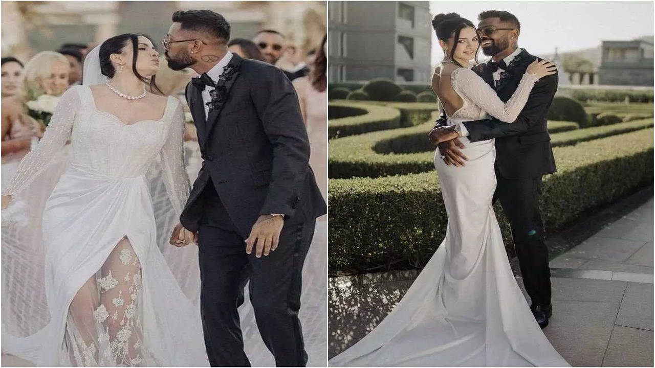 Hardik Pandya, Natasa Stankovic Wedding Photos, Marriage Images, Pictures and Videos Hardik Pandya, Natasa Stankovic renew their wedding vows on Valentines Day, couple shares dreamy pictures  picture pic