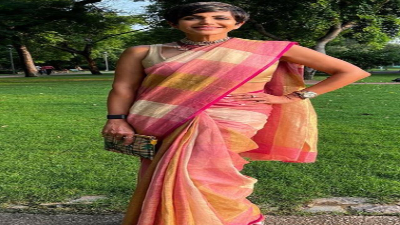 DESIGNER MANDIRA BEDI GOLD and BLACK SAREE - BOLLYWOOD SAREE COLLECTION -  443746