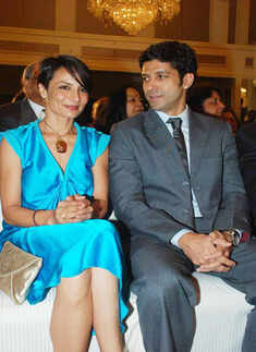 Farhan Akhtar with wife Adhuna