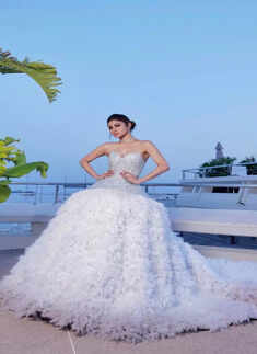​Mouni Roy makes her Cannes red carpet debut in a princess gown