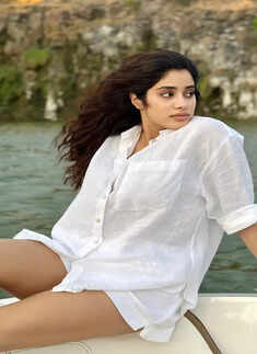 Janhvi Kapoor flaunts no-makeup look in a crisp white shirt on a tropical holiday