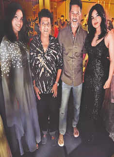 Abishek Ambareesh and Aviva Bidappa&rsquo;s desi sangeet was a star-studded affair