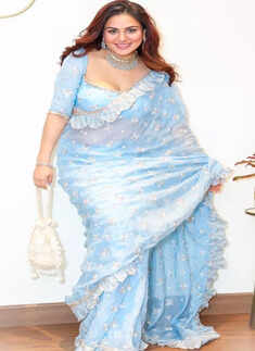 Shraddha Arya exudes regal glamour in sarees