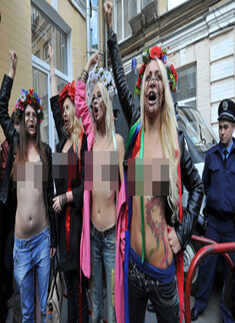 Ukrainian Femen women protest