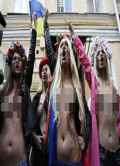 Ukrainian Femen women protest