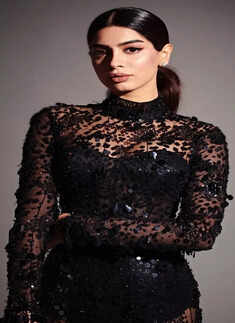 Khushi Kapoor is a stylish force in black embellished sheer gown