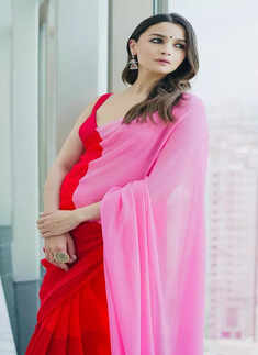 Alia Bhatt leaves ethnic lovers spellbound with her colour-blocked saree