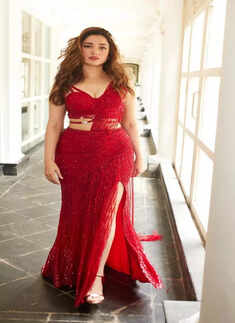 Tamannaah Bhatia's red pre-draped saree exudes the right kind of bling magic 