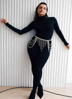 Tripti Dimri nails the catsuit trend in all-black look and pearl waist chain 