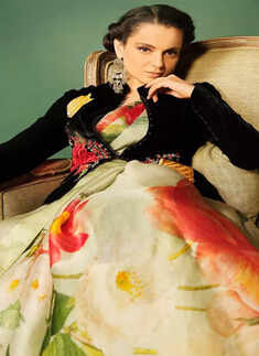 Kangana Ranaut exudes royalty in floral organza saree and black velvet jacket