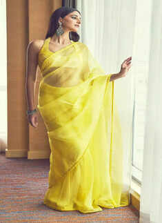 Ananya Panday is epitome of grace in a yellow saree and halter neck blouse