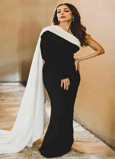 ​Malaika Arora exudes class  in one-shoulder monochrome gown​