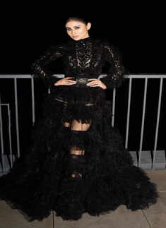 Mouni Roy shines bright in a glamorous black ruffle gown