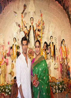 Bipasha Basu's heartwarming Durga Puja celebrations with daughter Devi and husband Karan Singh Grover, see pictures