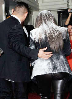 Kim Kardashian 'flour bombed'!