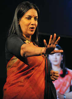Shabana Azmi performs on stage