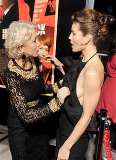 Helen grabs Jessica Biel's breast!