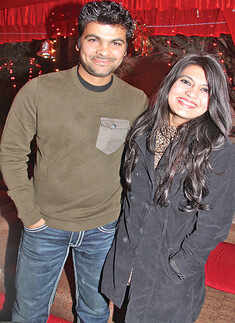 RP Singh with wife @ at a Lucknow party