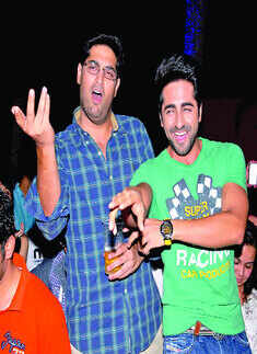 Ayushmann, Kunaal at a filmy party