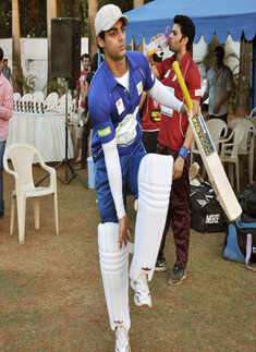 TV stars at cricket match