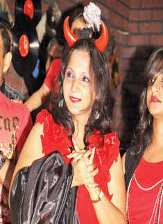 Halloween party by a club