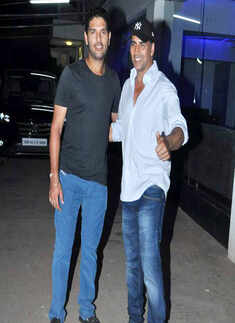 Akki, Yuvi watch Punjabi movie
