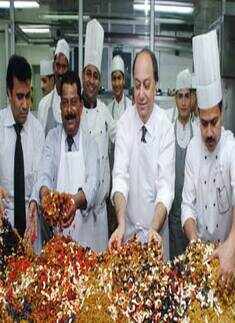 Christmas cake mixing