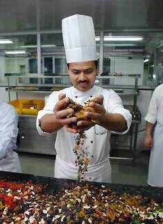 Christmas cake mixing