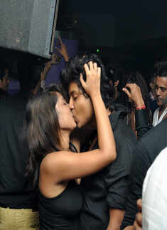 Revellers at Shimmers 