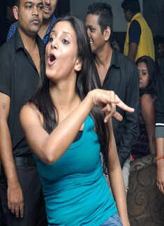 Revellers at Shimmers 