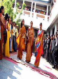 Students walk the ramp