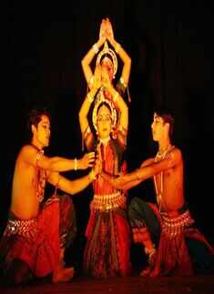 Odissi dancers perform