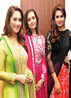 Madhuri, Huma @ AZA store launch