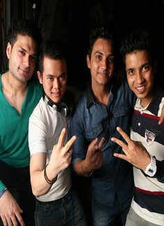 Celebs at a retro theme party