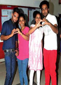 College students celebrate Valentine's Day