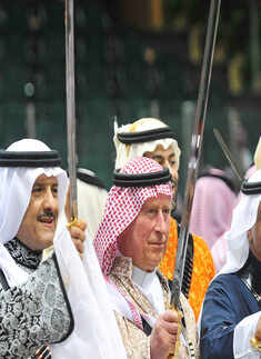 Prince Charles takes part in Saudi ceremony