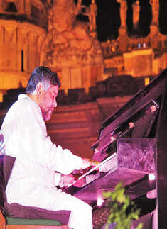 Pianist Brian Silas performs in Lucknow