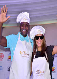 Neha Dhupia at a pasta party