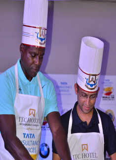 Neha Dhupia at a pasta party