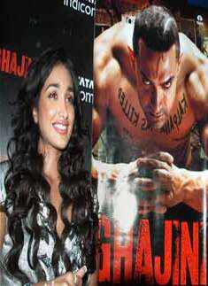 Jiah at 'Ghajini' promotion