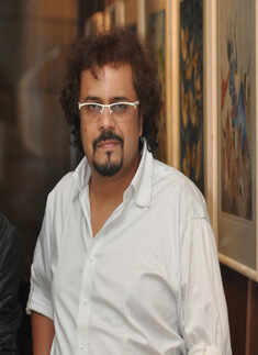 Celebs at an art exhibition