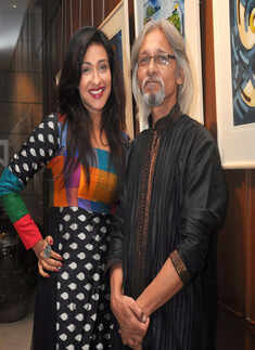 Celebs at an art exhibition