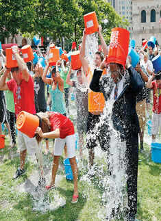 Bucket challenges sweep social media