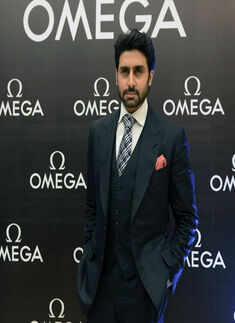 Abhishek unveils Omega watches