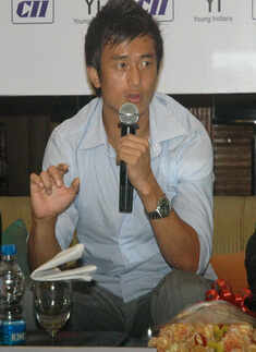 Baichung at press meet