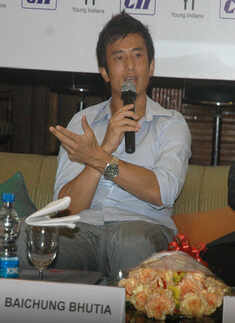 Baichung at a press meet