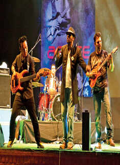 Agnee band on stage during the annual cultural festival of IIT-Kanpur, Antaragni 2014.