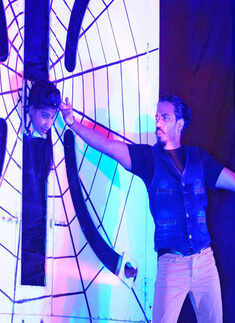 Television artiste Raj Kalesh performs at Trivandrum