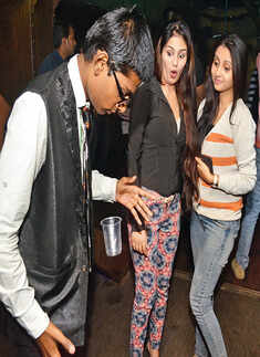 Aashirvad Dande performs at a ladies night event in a city-based club in Bhopal